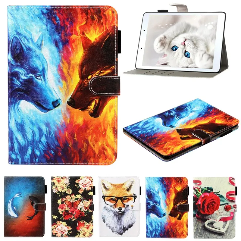 

Мультяшный чехол с волком, рыбой, лисой для IPad Mini 4 3 2, умный кожаный флип-чехол для IPad Mini 2 5 2019, чехол, чехол с автоматическим сном