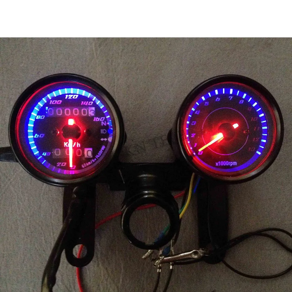 

Motorcycle LED Backlight Odometer Speedometer Moto Cafe Racer Instrument Tachometer Motorbike Accessories Scooter Gauge