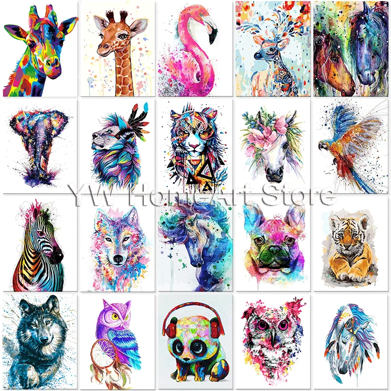 

Minimalism Water Color Animals Painting On Canvas Posters and Prints Modern Frameless Pictures Room Home Decoration