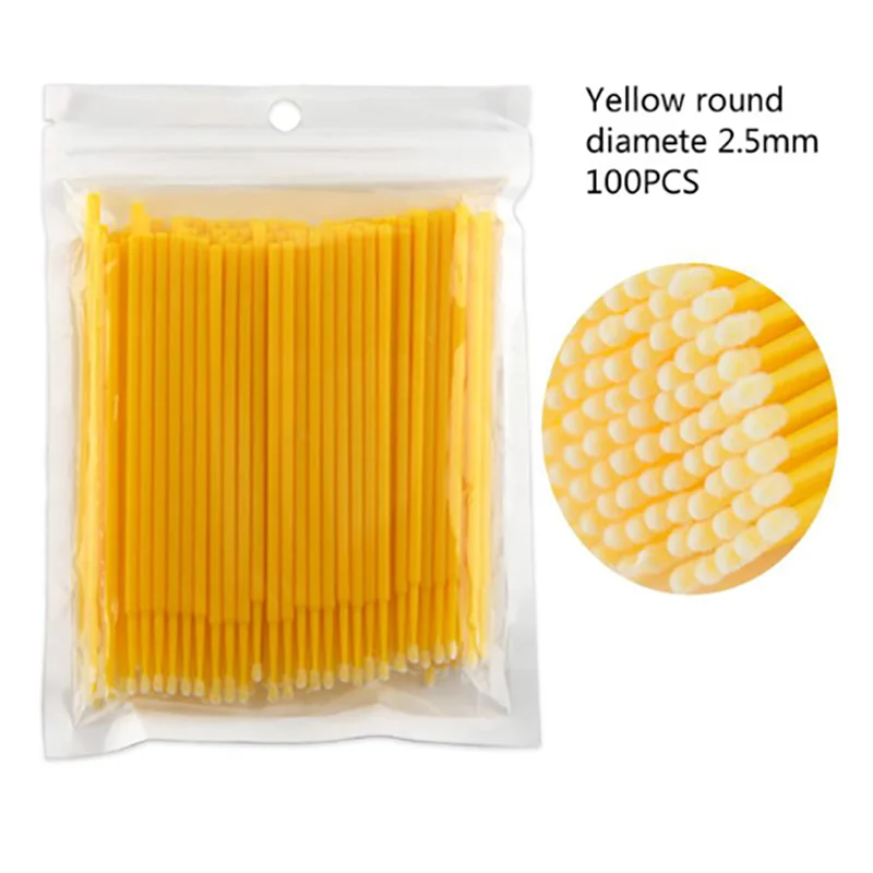 

YCXMSCILS 100PCS Disposable Colorful Cotton Swabs MicroBrush Eyelashes Extension Cleaning Swab Cosmetic Tools