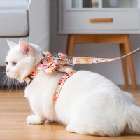 hot bow pet leashes chest adjustable harness flower cats leashes rope set walk strap collars chest back dog strap small dog