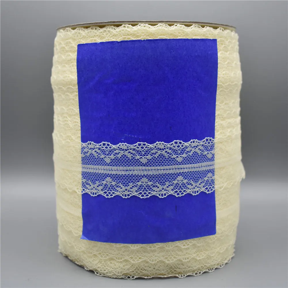 Оптовая продажа 300 ярдов/рулон белая кружевная лента 40 мм широкая отделка