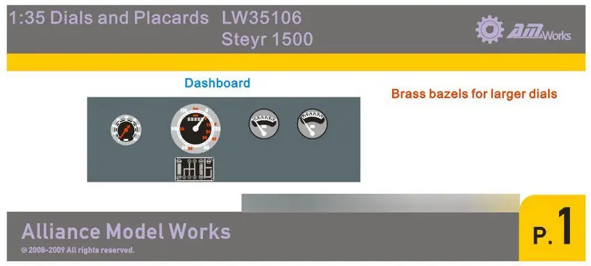 

1/35 Scale Vehicle Dials & Placards Steyr 1500 (PE+Decal) LW35106 Modeling Upgrade Kits