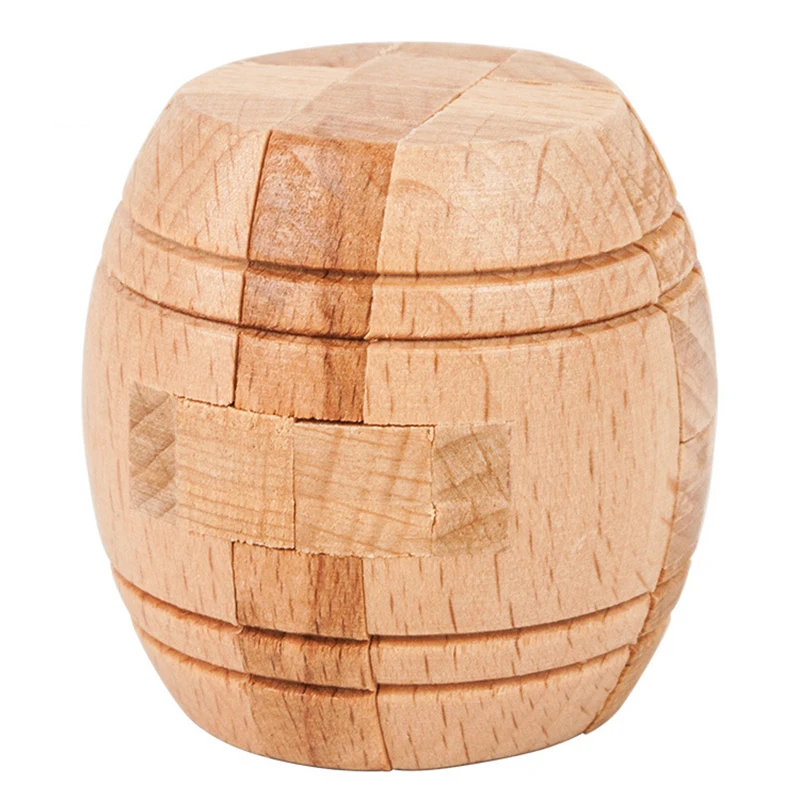 New Kids Education Toys 3D Magic Barrel Lock Puzzle Wooden Brain Puzzle Teaser Children Adult Intellectual Toy Gift Cube Jigsaw
