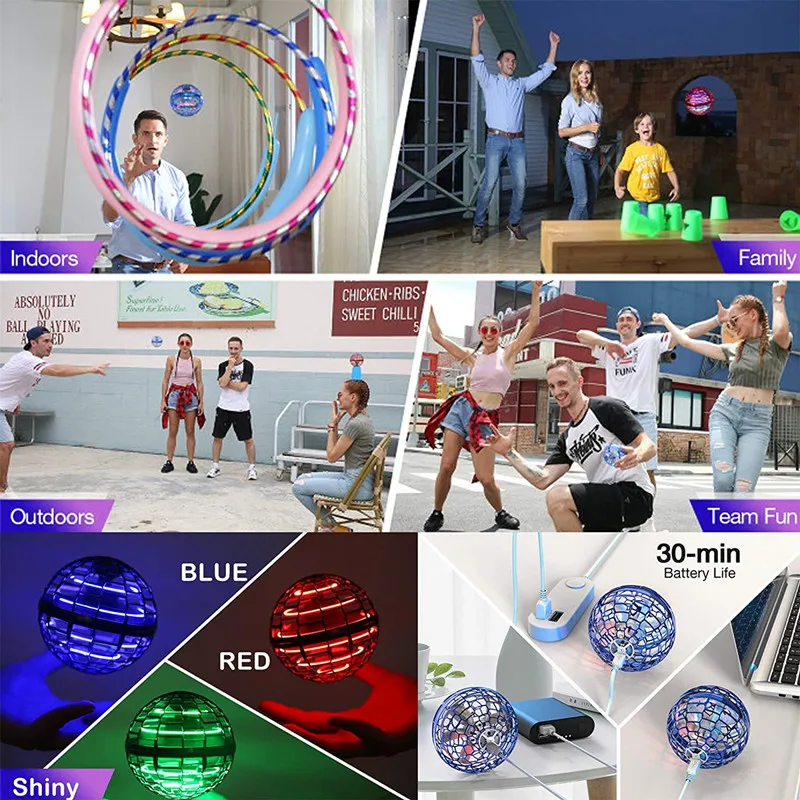 

Flynova Pro Flying Ball Toys Flynova Fly Spinner Flyorb Drone Remote Control Toys Family Toys USB Charging Children Gift