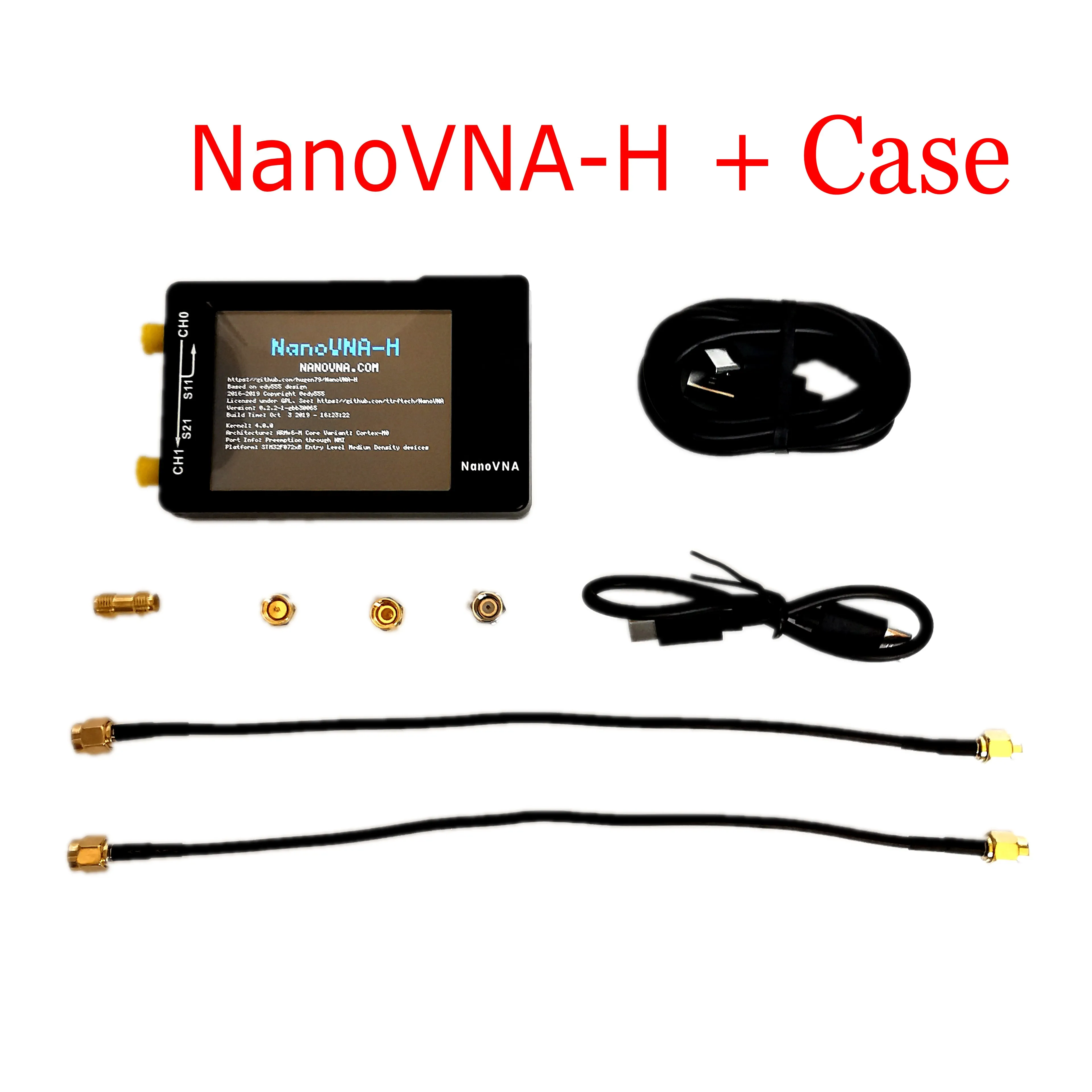 Free shipping NanoVNA-H 50KHz~1.5GHz VNA HF VHF UHF UV Vector Network Analyzer Antenna Analyzer +  Battery + LCD +Plastic Case