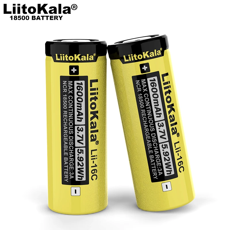 Аккумуляторная батарея LiitoKala Lii-16C 2020 18500 мАч 1600 в перезаряжаемая литий-ионная для