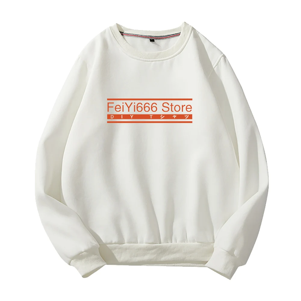 

New FeiYi666 Store white 2D Print O-Neck Sweatshirt Harajuku Round Collar