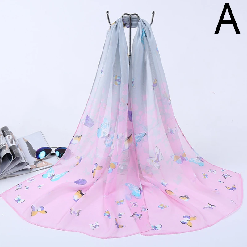 Женский шарф с цветочным принтом Длинный солнцезащитный мягкий легкая шаль |