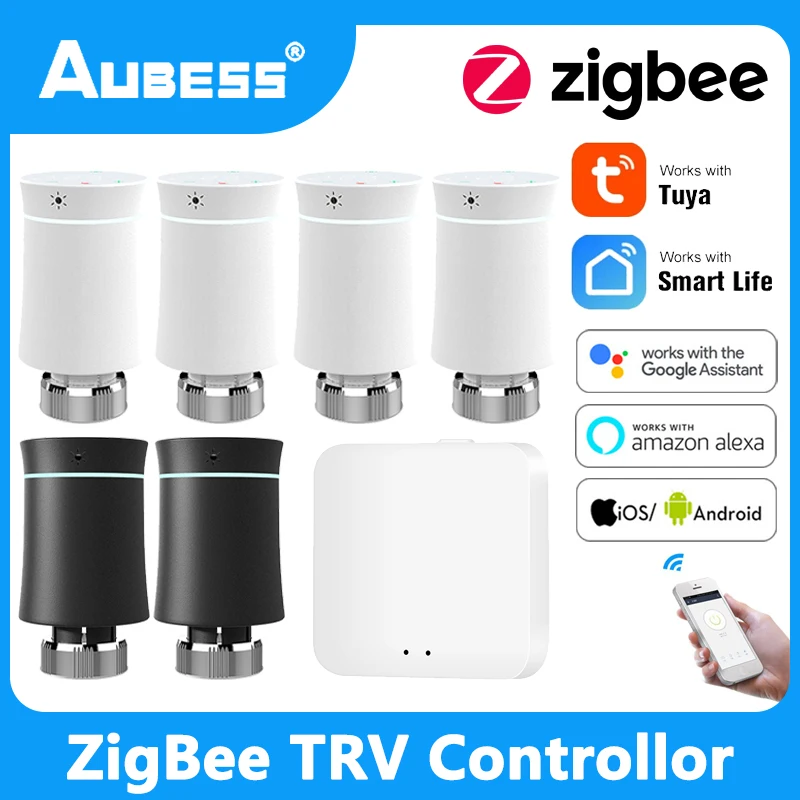 

Aubess Zigbee 3.0 Thermostat Radiator Actuator Valve Programmable TRV Temperature Controller Tuya Smart Life Alexa Google Home