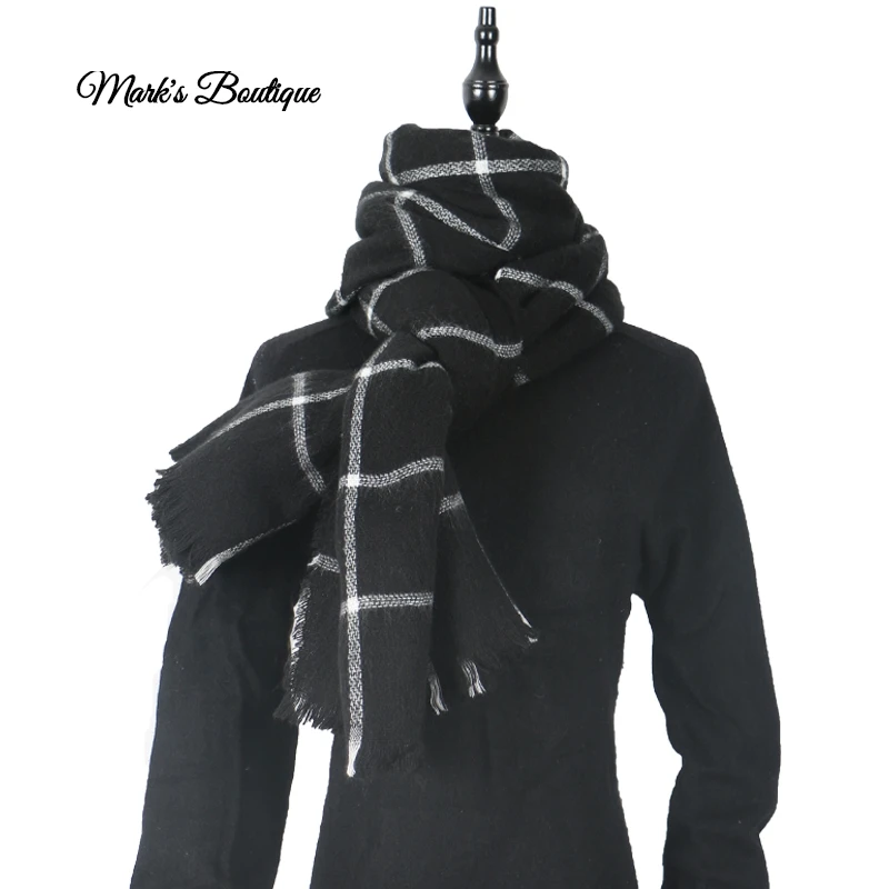 Новинка 2019 весенне-зимний треугольный шарф для женщин клетчатые теплые