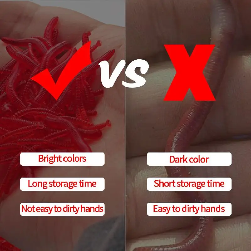 50/200 шт. мягкая рыболовная приманка в виде дождевого червя | Спорт и развлечения