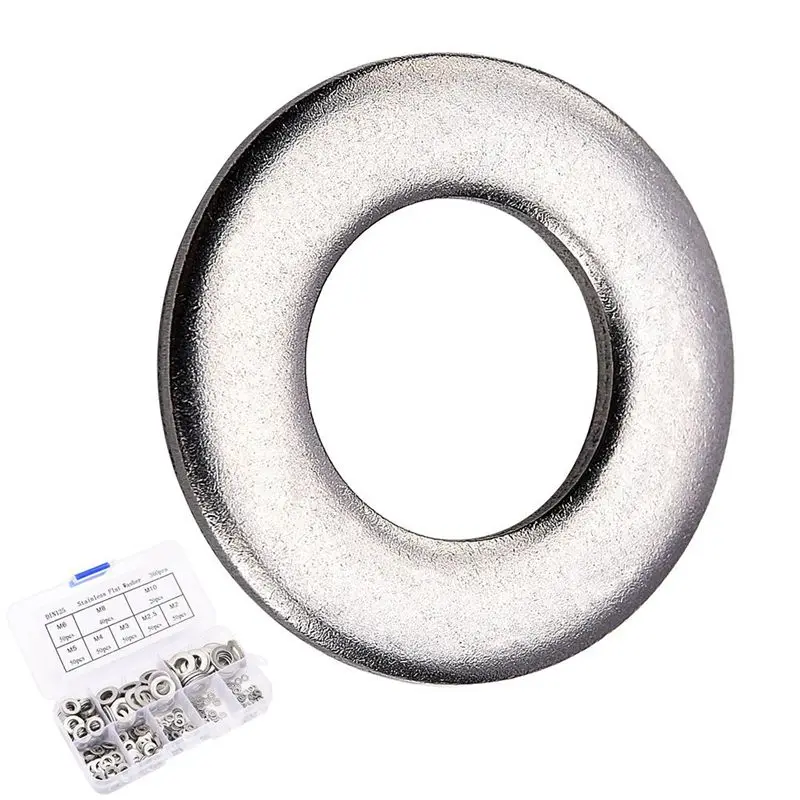 360Pcs Stainless steel Flat Washers Sealing Ring Assortment Set 8 Sizes in a storage Box | Обустройство дома