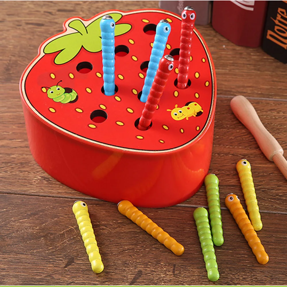 3D Головоломка Детские деревянные игрушки Ранние развивающие ловить червя игра