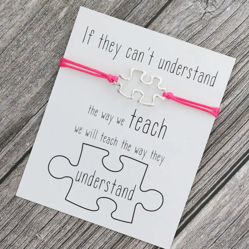 1 браслет с подвесками пазлами для женщин и мужчин подарок информирования об