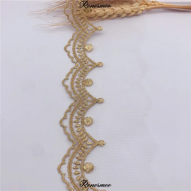 20 ярдов кружево из золотых нитей сетка вышивка одежда аксессуары изысканный