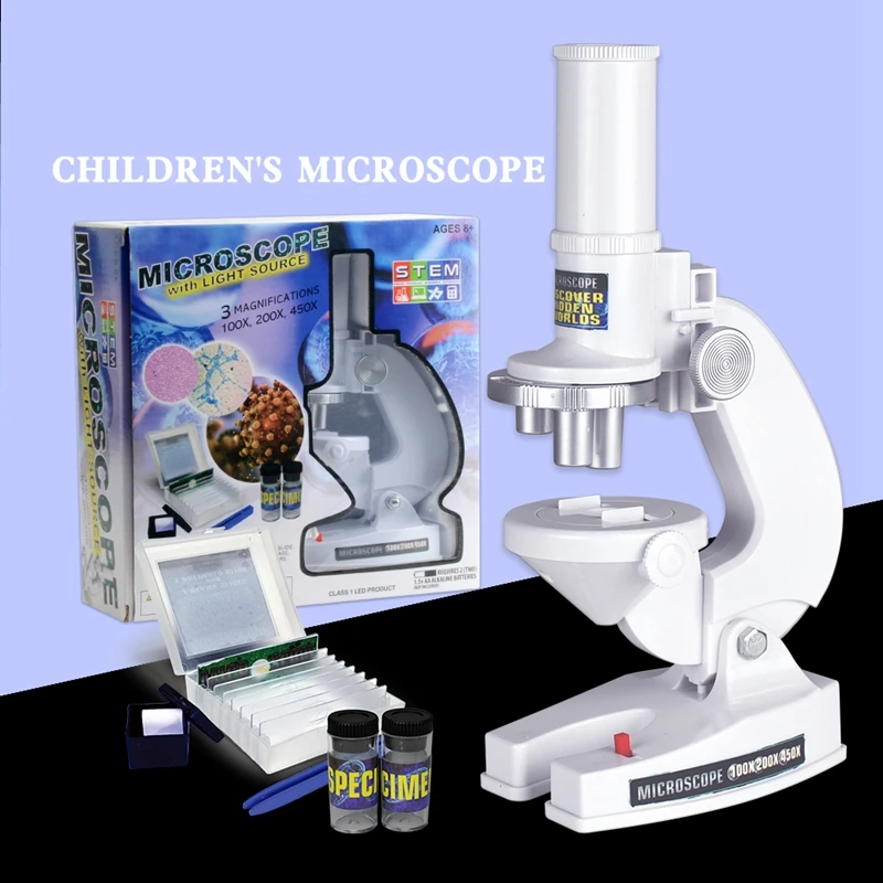 

Children Hd Microscope Kit School Educational Toy Gift Science Experiment Toy for Student HD Microscope