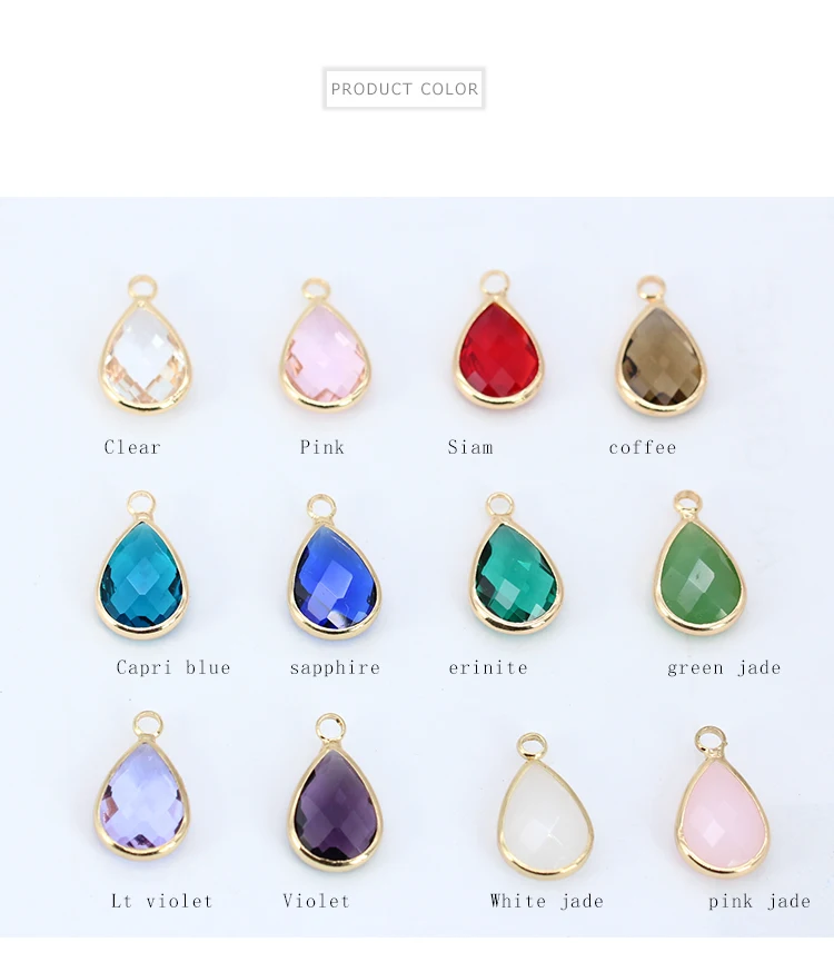 12pc/lot Waterdrop Charms Quartz Crystal Glass Charm Pendant for Necklace Bracelet Earrings Connector DIY Jewelry Making Finding | Дом и сад