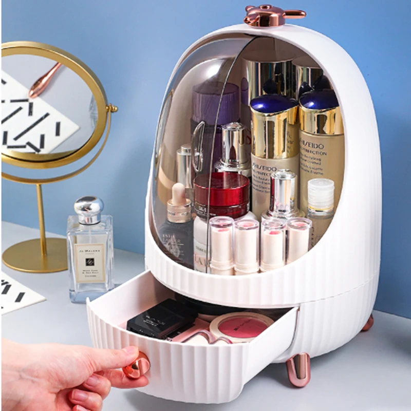 

New Makeup Organizer Fashion Cosmetic Storage Box Large Capacity Desktop Storage Drawer Bathroom Accessories Plastic Container