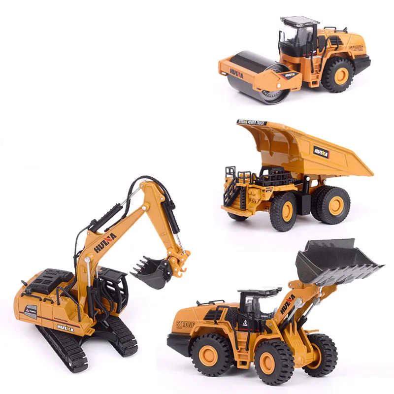 Hot-selling 1:60 alloy highway truck excavator model,high simulation sliding bulldozer dump truck road roller toy,free shippin