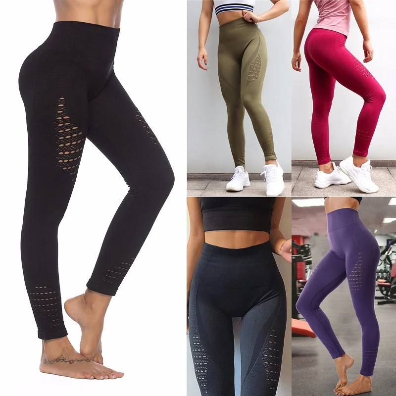 Женские Штаны Для Йоги спортивная одежда для бега эластичные леггинсы фитнеса