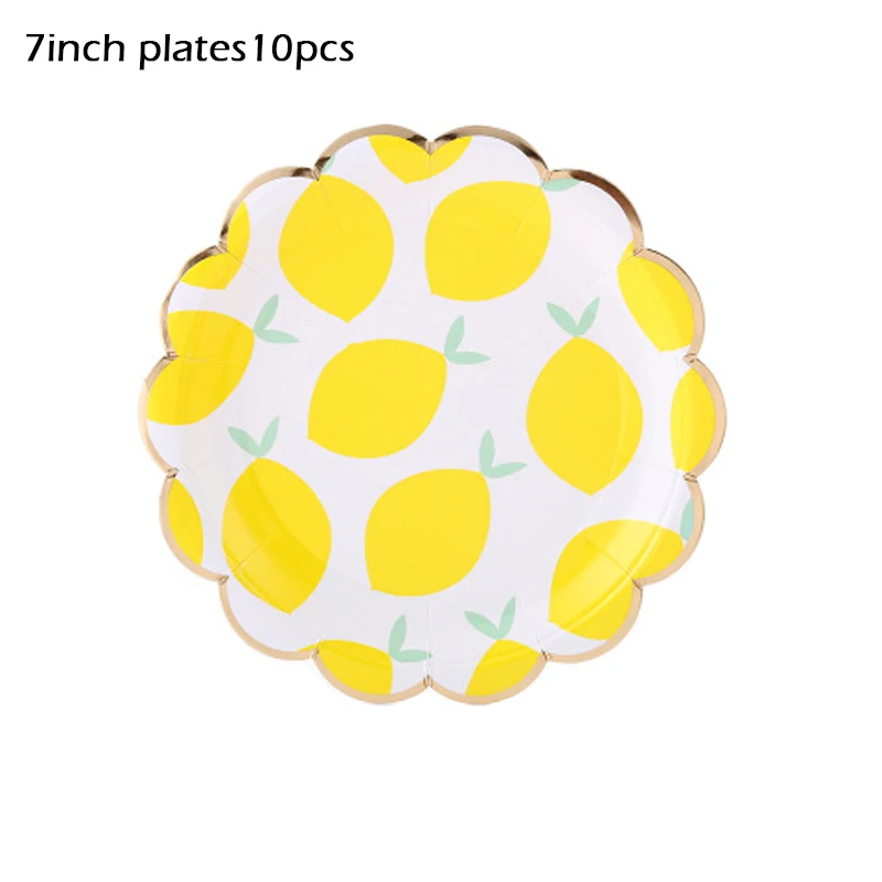 Набор одноразовой посуды из тропической соломы с фруктами клубника