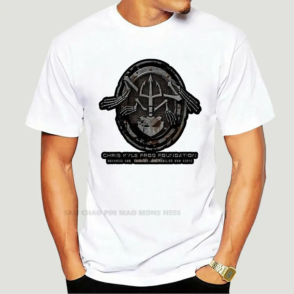 

CHRIS KYLE T-Shirt FOUNDATION Metal Oval Frog American Sniper New Authentic men women t shirt 100% cotton tops tees 6047X