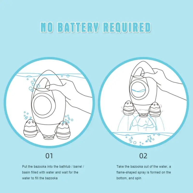 

2 Colors Baby's Bathing Water Toy Spray Rocket Water Spinning Water Beach Toys Rotating Spinning Water Beach Toys For Baby Kids