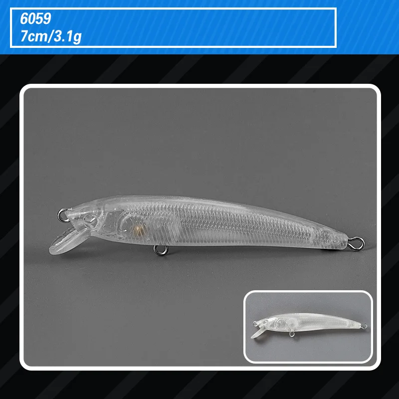 

Неокрашенная пластиковая рыболовная приманка 7 см/3,1 г, пустые искусственные приманки в форме гольяна, 5 шт./лот, плавающий воблер