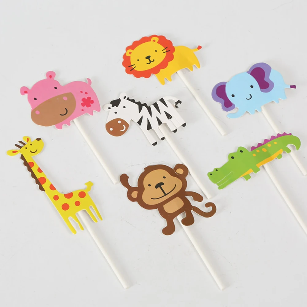 7 шт животных Жираф Обезьяна Слон Торт Топпер Дети украшения для свадьбы и дня