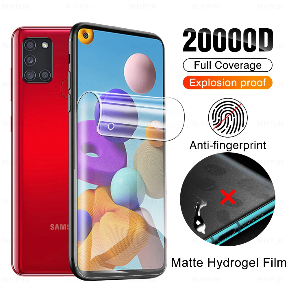 Матовая Гидрогелевая пленка против отпечатков пальцев для Samsung Galaxy A21s A21 A20e M21