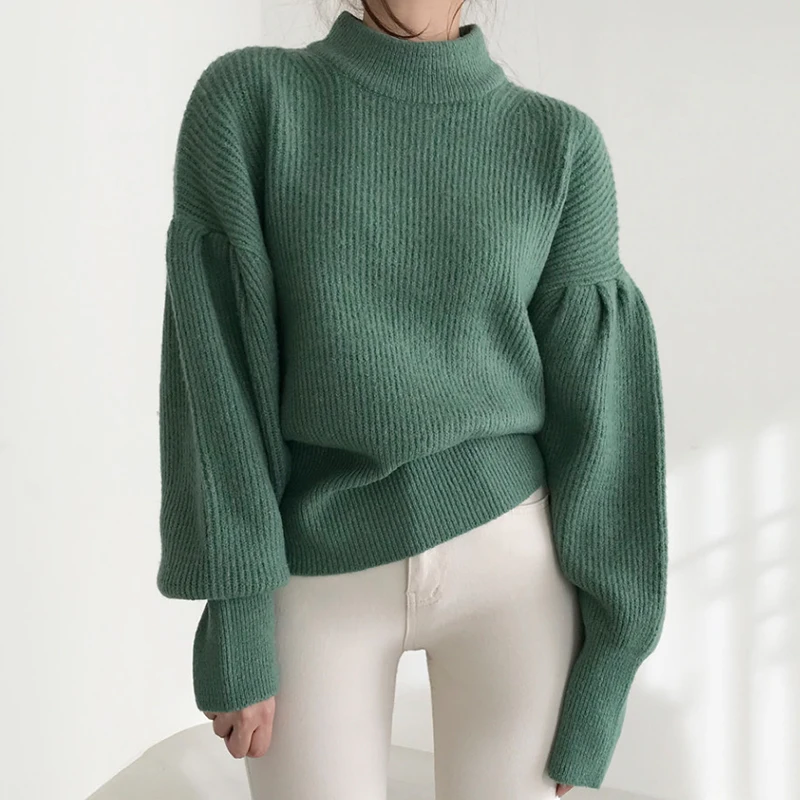 

Wavsiyier Jumper Thick Solid Cute Chic Autumn 2020 Loose Winter Elegant Korean Oversized Vintage Sweater Women Knitted Pullover