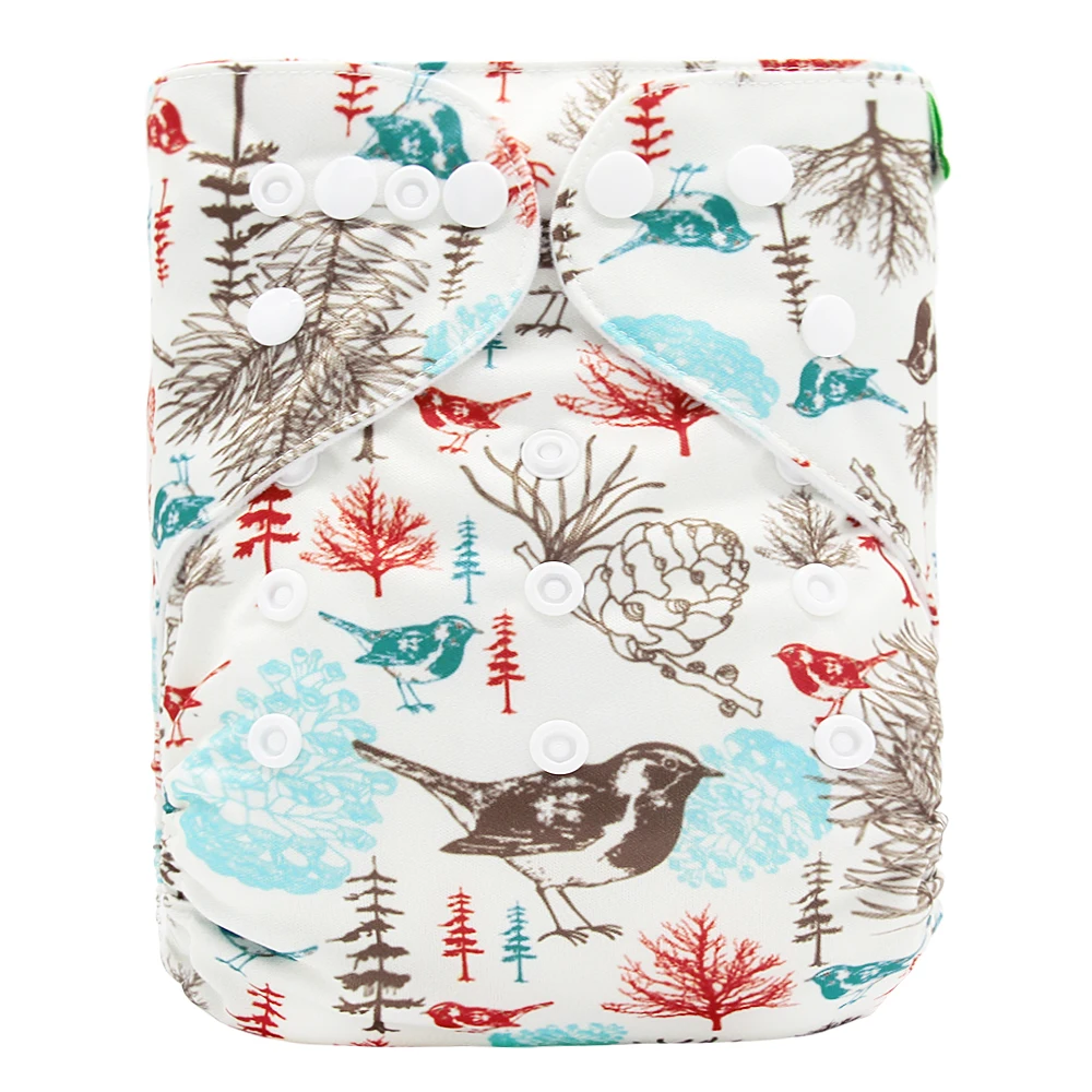 Моющийся Регулируемый тканевый Карманный подгузник с принтом ежика двухрядный