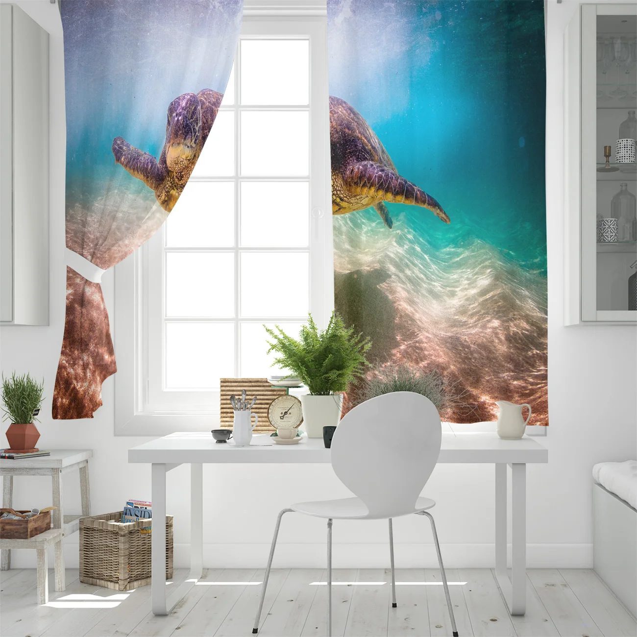 Шторы с коралловым морем занавески принтом животных для гостиной спальни