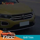 Для VW T-Roc Troc 2017 2018 2019 2020 2021 Передняя средняя Заготовка решетка горизонтальная отделка Стайлинг украшение фотография