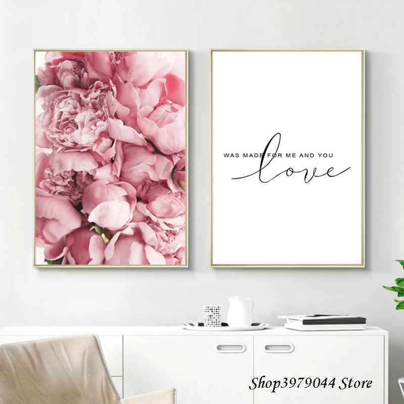 Постер в скандинавском стиле картины с цветами розы настенные художественные