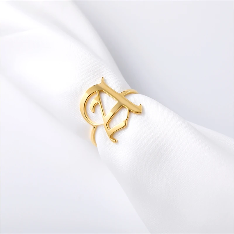 Винтажное регулируемое кольцо из нержавеющей стали с английской надписью |