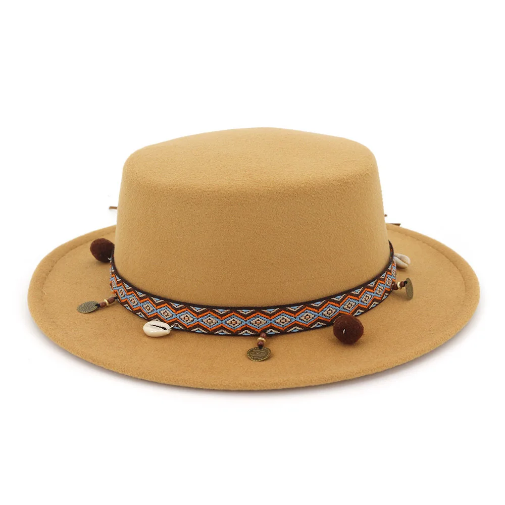 

Black Fedora Hat Winter Panama Hat Women Elegant Ladies Felt Caps Vintage Autumn WInter Trilby Hat Wide Brim Fedora