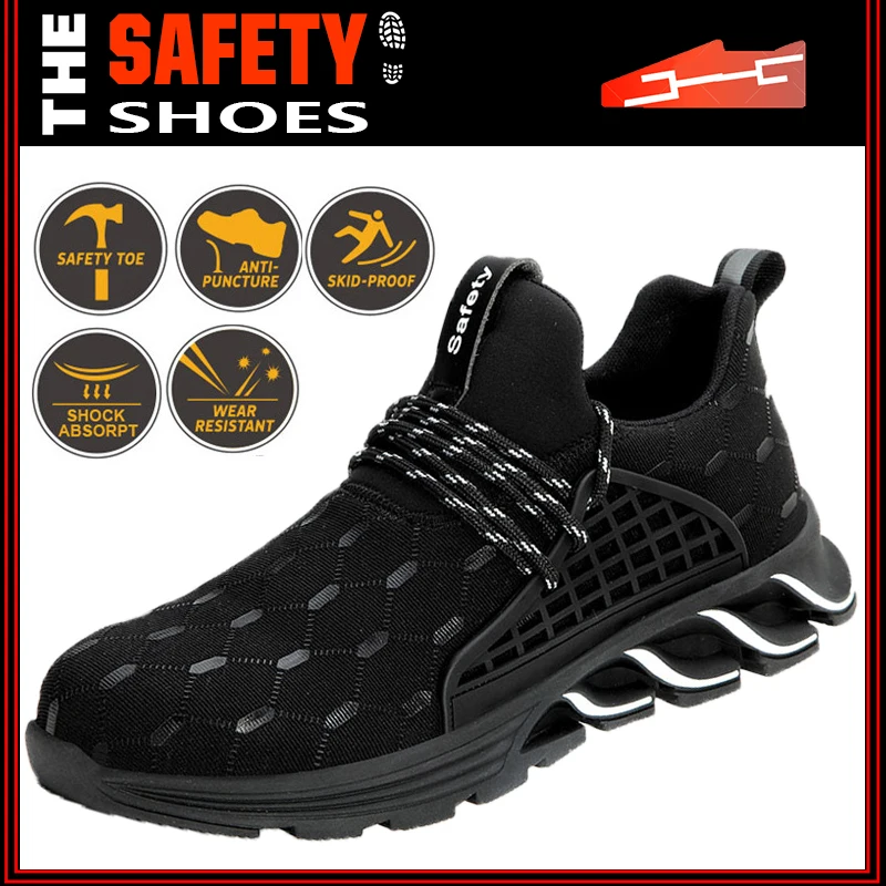 Защитная обувь Мужская Рабочая со стальным носком рабочие ботинки с