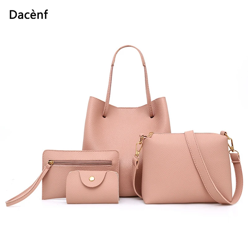 Комплект из 4 предметов женская сумка Модный женский кошелек и сумочка через