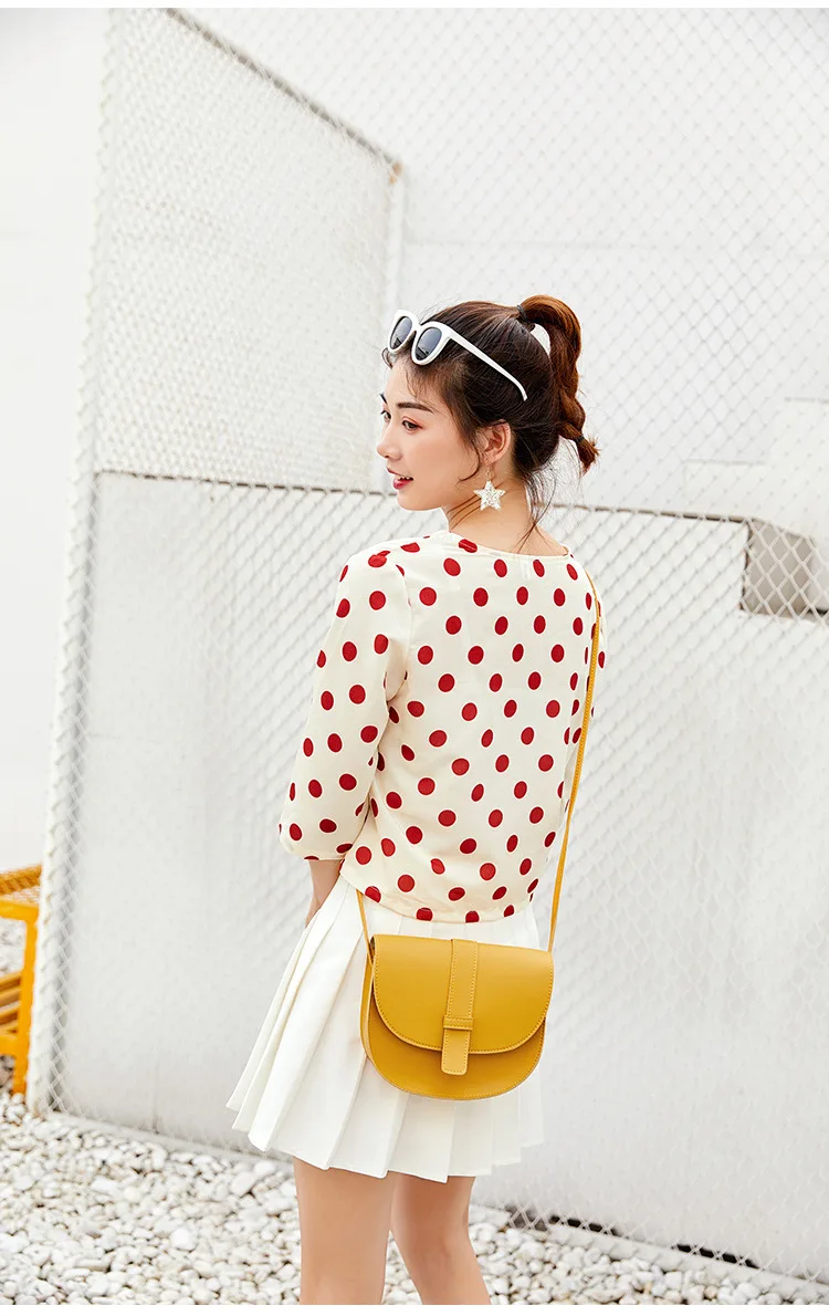 Винтажная женская сумка через плечо Полукруглая с гладкой поверхностью модная и