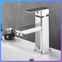 square basin faucet stainless steel bathroom faucet mixer hot and cold water basin mixer deck mounted mixer bathroom accessories