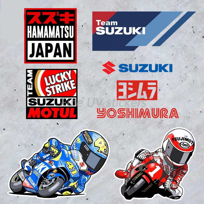 

Мотоциклетные наклейки с персонажами мультфильмов, наклейки на тело для Suzuki, полосы, царапины, водонепроницаемые ПВХ Виниловые наклейки