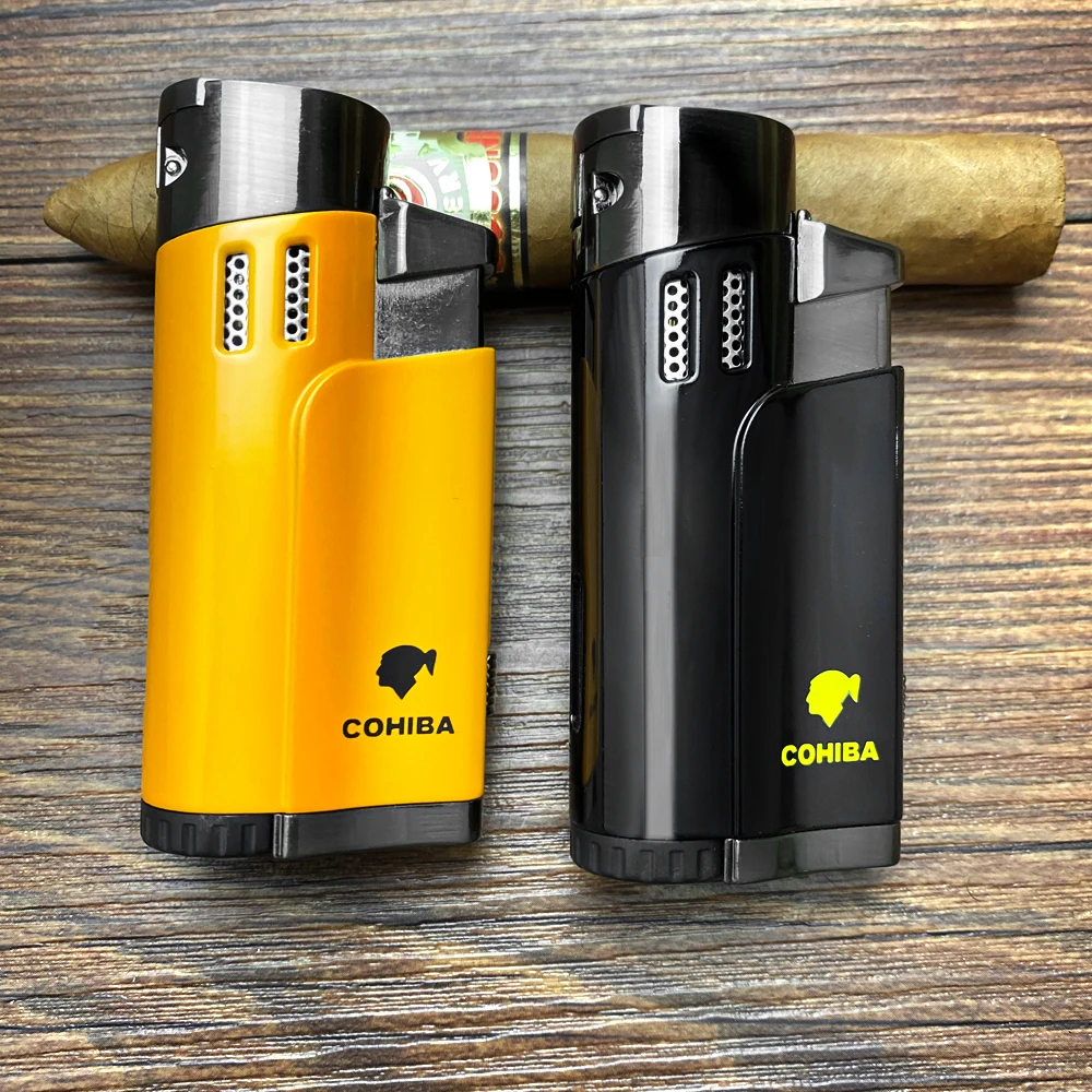 Cohiba металлические сигары для табака ветрозащитные зажигалки 4 фонарь струйное
