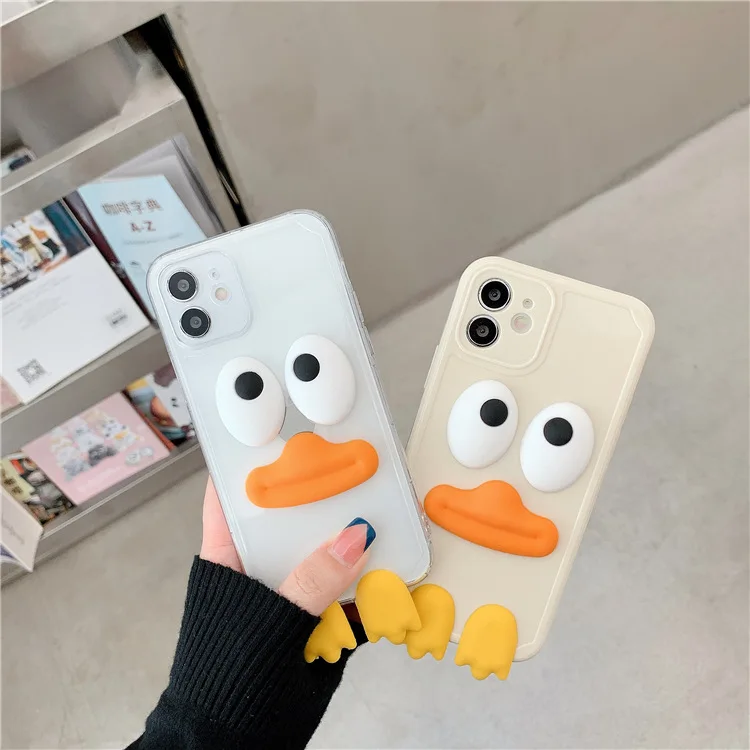 

For Apple 11 12 three-dimensional cartoon duck iphonexs all-inclusive 8plus suitable for 12Pro mobile phone case