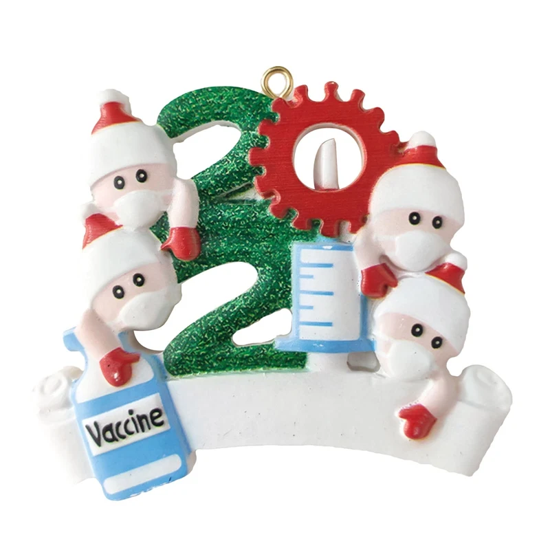

Новинка 2021, украшение для семьи вакцины, персонализированное украшение для семьи из 2 с маской, Рождественское украшение 2021, памятные подарк...