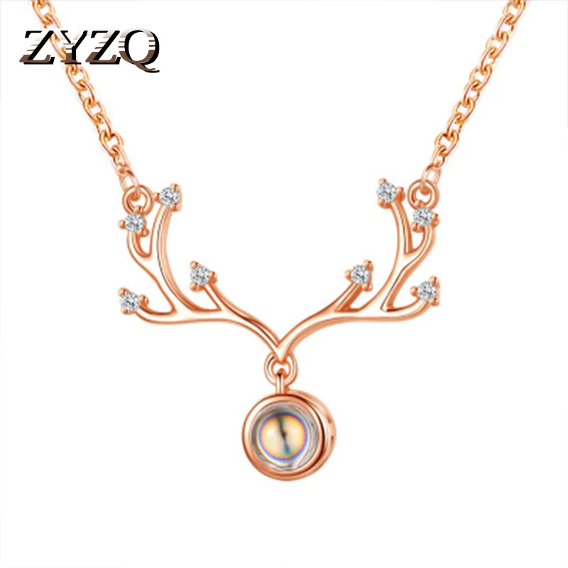 ZYZQ милый олень ожерелье для женщин прекрасный Рождественский подарок на Новый