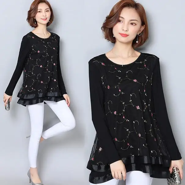 Женские блузки рубашка 2020 шифоновая блузка кружевная Цветочная вышивка рубашки