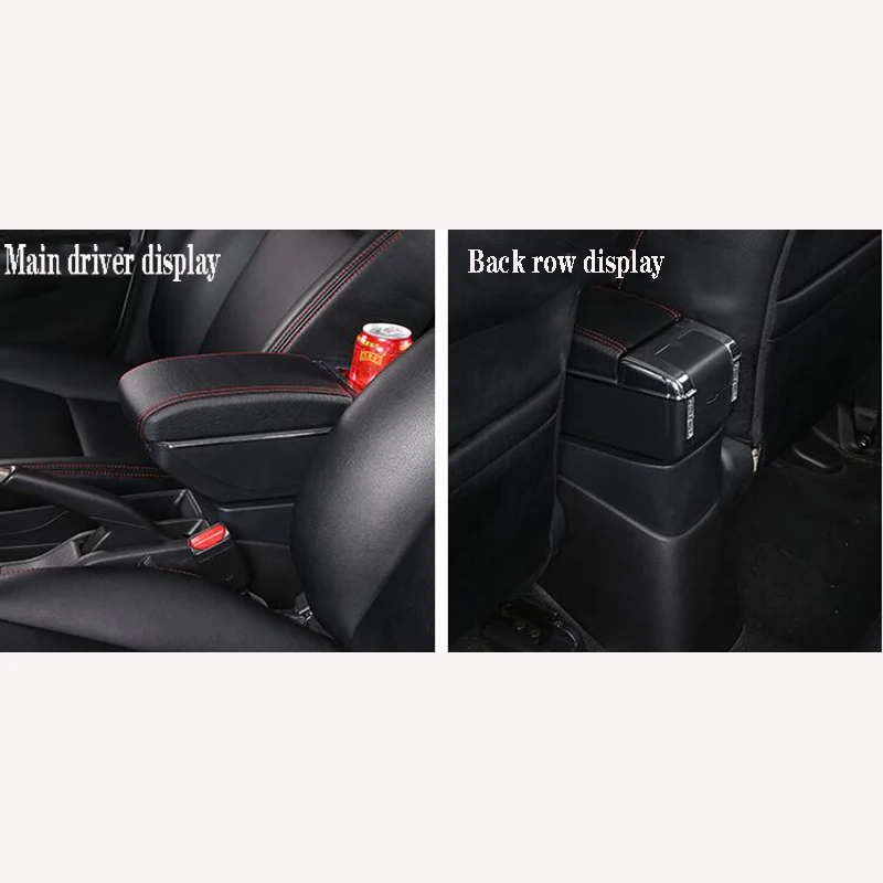 Автомобильный подлокотник для peugeot 206 206+ 207 компактный центральный подлокотник из искусственной кожи центральная консоль коробка для хранения поднос подстаканник