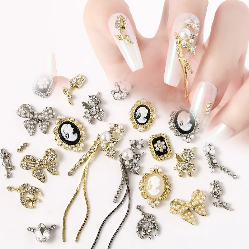 Винтажные 3d портретные украшения для дизайна ногтей в стиле барокко 20 шт./лот